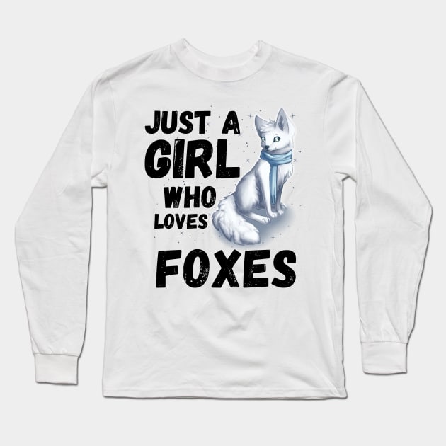 Just a girl who Loves foxes cute colorful fox Long Sleeve T-Shirt by JustBeSatisfied